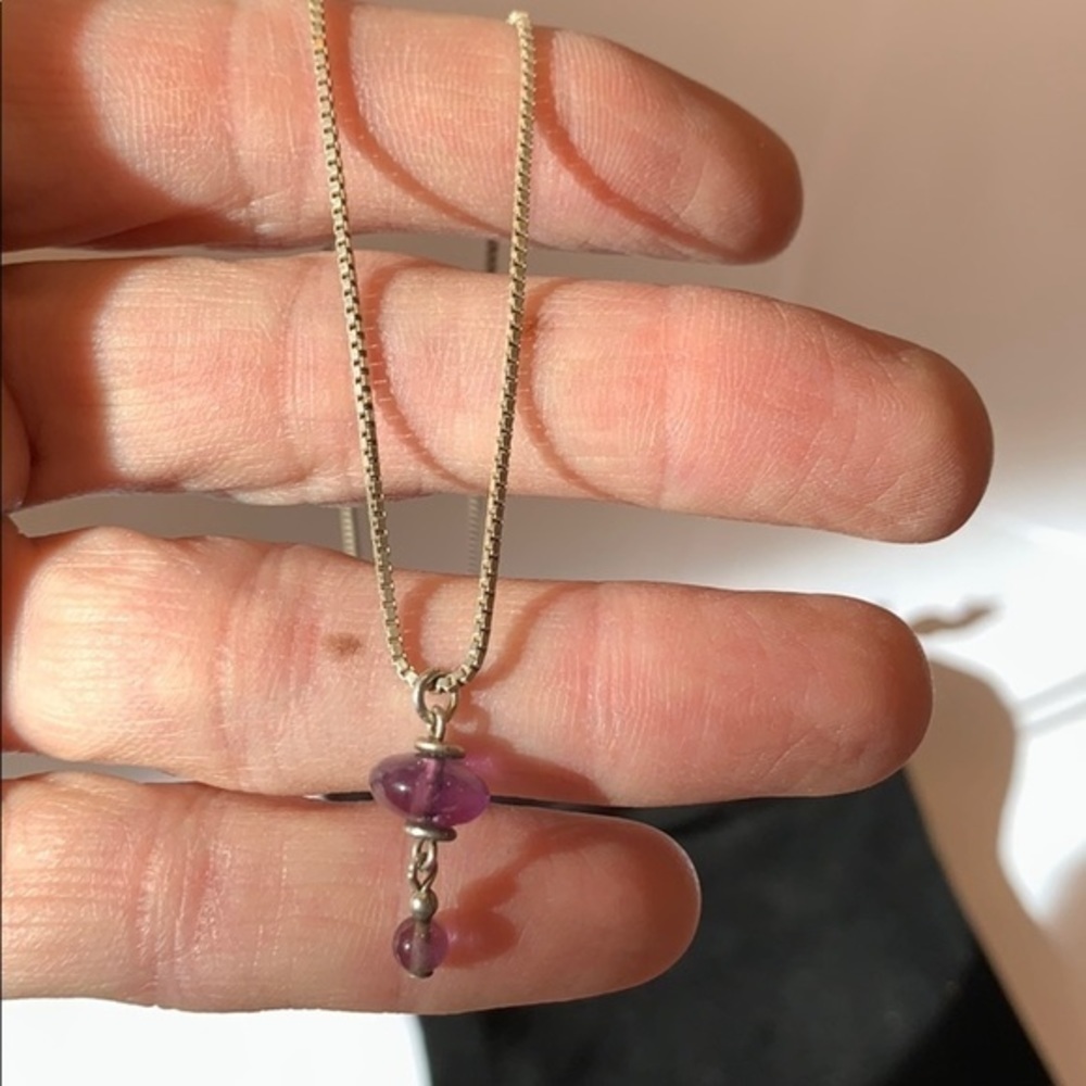Delicate purple sterling silver necklace 1… - Picture 6 of 7